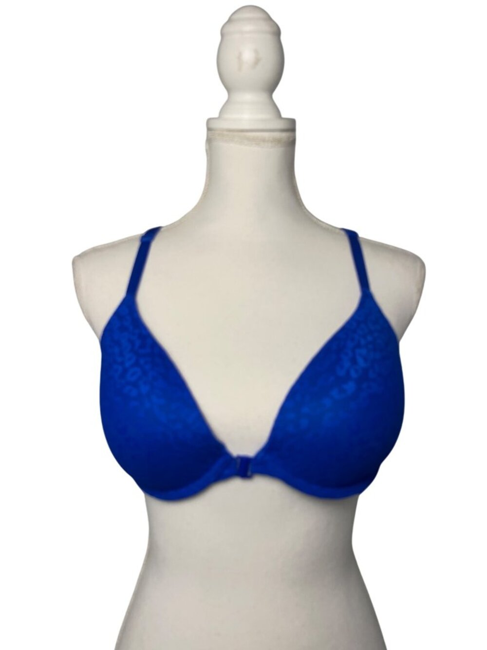 PINK Victoria’s Secret Push-Up Bra 34D Cobalt Blue Lattice Strap USED